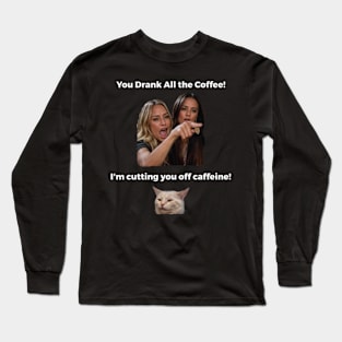 Coffee Cat Long Sleeve T-Shirt